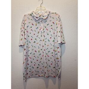 Aeroline Fitness Gear Mens's Beach Theme Short Sleeve Polo Size XL